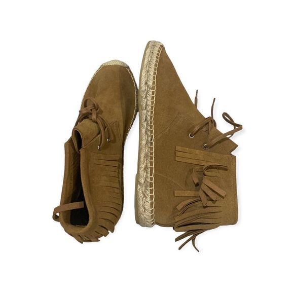 YSL, Saint Laurent, Suede Fringe Trim Accent Loafers Espadrilles, Like New - Picture 3 of 7